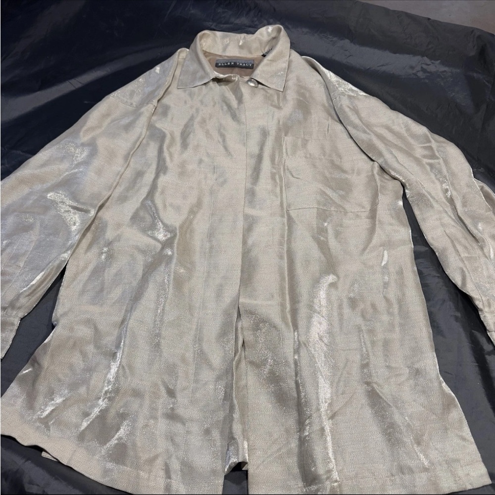 Ellen Tracy Shimmering Silver Blouse
